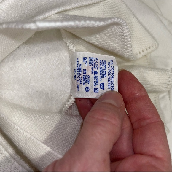 White ugly Christmas contest winner 🏆 collared sweatshirt blue hand quilted - Picture 2 of 7